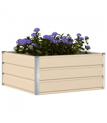 vidaXL Planter Ivory 100 x 100 x 45 cm Steel