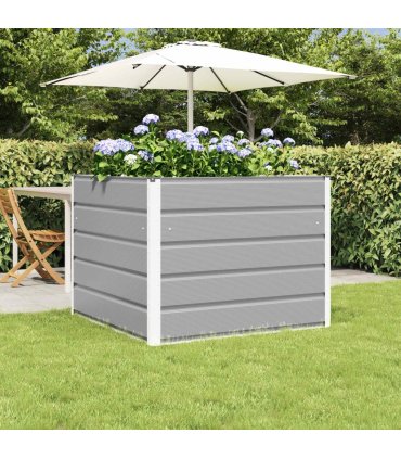 vidaXL Planter Light Grey 100 x 100 x 75 cm Steel