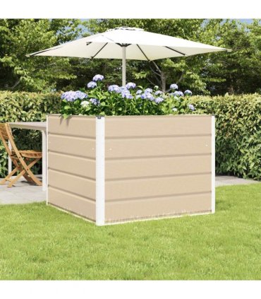 vidaXL Planter Ivory 100 x 100 x 75 cm Steel