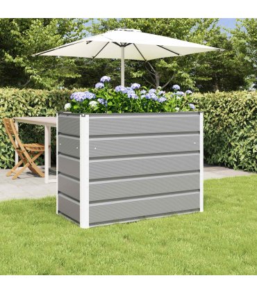 vidaXL Planter Light Grey 100 x 50 x 77 cm Galvanised Steel