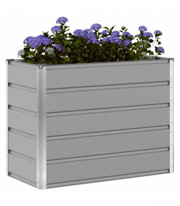 vidaXL Planter Light Grey 100 x 50 x 77 cm Galvanised Steel