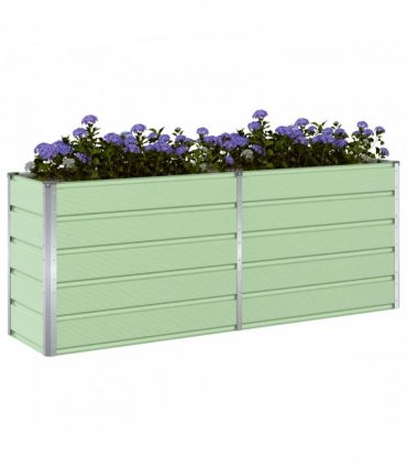vidaXL Planter Pastel Green 195 x 50 x 77 cm Galvanised Steel