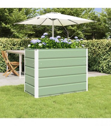 vidaXL Planter Pastel Green 100 x 50 x 77 cm Galvanised Steel
