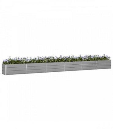 vidaXL Planter Light Grey 580 x 50 x 45 cm Galvanised Steel