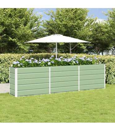 vidaXL Planter Pastel Green 290 x 90 x 77 cm Galvanised Steel