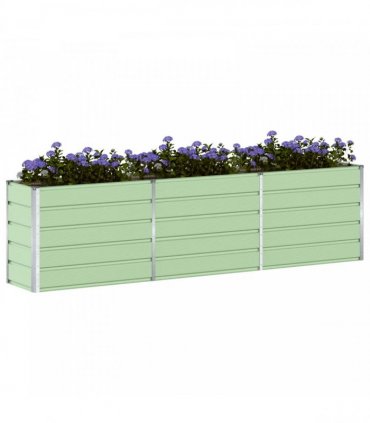 vidaXL Planter Pastel Green 290 x 90 x 77 cm Galvanised Steel