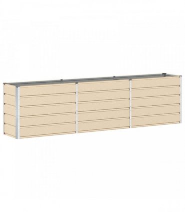 vidaXL Planter Ivory 290 x 90 x 75 cm Galvanised Steel — Size: 290 x 90 x 77 cm