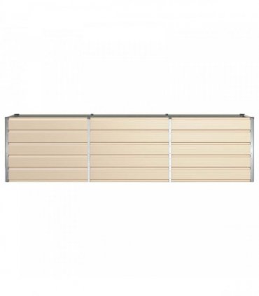 vidaXL Planter Ivory 290 x 90 x 75 cm Galvanised Steel — Size: 290 x 90 x 77 cm