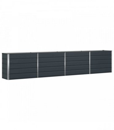 vidaXL Planter Anthracite 385 x 50 x 75 cm Galvanised Steel — Size: 385 x 50 x 77 cm
