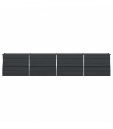 vidaXL Planter Anthracite 385 x 50 x 75 cm Galvanised Steel — Size: 385 x 50 x 77 cm