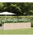 vidaXL Planter Ivory 385 x 50 x 75 cm Galvanised Steel — Size: 385 x 50 x 77 cm