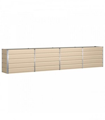 vidaXL Planter Ivory 385 x 50 x 75 cm Galvanised Steel — Size: 385 x 50 x 77 cm