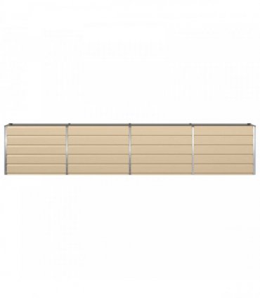 vidaXL Planter Ivory 385 x 50 x 75 cm Galvanised Steel — Size: 385 x 50 x 77 cm