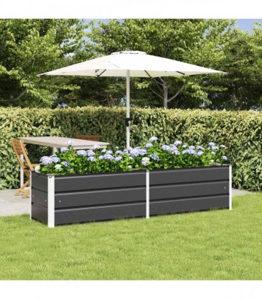 vidaXL Planter Anthracite 195 x 50 x 45 cm Galvanised Steel