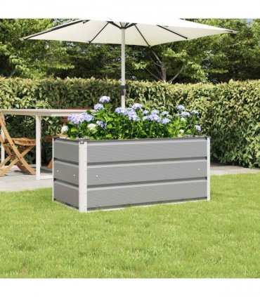 vidaXL Planter Light Grey 100 x 50 x 45 cm Galvanised Steel