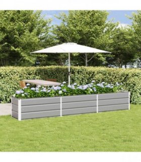 vidaXL Planter Light Grey 290 x 50 x 45 cm Galvanised Steel