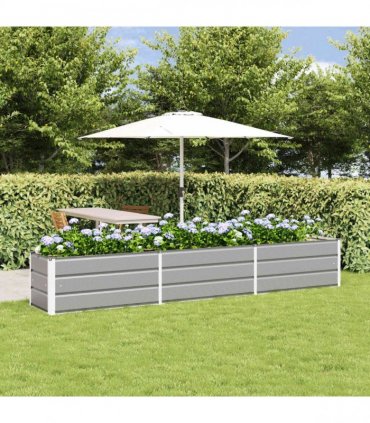 vidaXL Planter Light Grey 290 x 50 x 45 cm Galvanised Steel