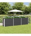 vidaXL Planter Anthracite 290 x 50 x 75 cm Galvanised Steel — Size: 290 x 90 x 77 cm