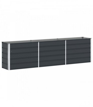 vidaXL Planter Anthracite 290 x 50 x 75 cm Galvanised Steel — Size: 290 x 90 x 77 cm