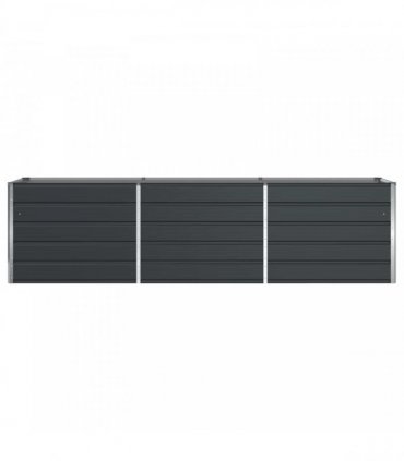 vidaXL Planter Anthracite 290 x 50 x 75 cm Galvanised Steel — Size: 290 x 90 x 77 cm