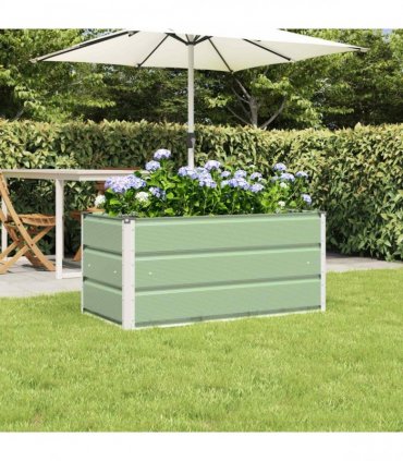vidaXL Planter Pastel Green 100 x 50 x 45 cm Galvanised Steel