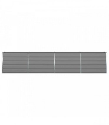 vidaXL Planter Light Grey 385 x 50 x 75 cm Galvanised Steel — Size: 385 x 50 x 77 cm