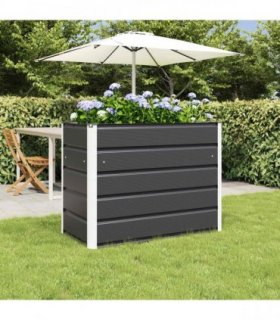 vidaXL Planter Anthracite 100 x 50 x 75 cm Galvanised Steel — Size: 100 x 50 x 77 cm