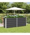 vidaXL Planter Anthracite 195 x 50 x 75 cm Galvanised Steel — Size: 195 x 50 x 77 cm