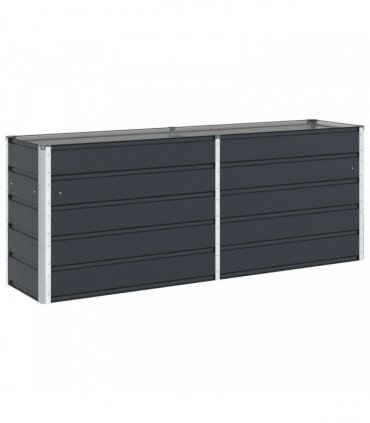 vidaXL Planter Anthracite 195 x 50 x 75 cm Galvanised Steel — Size: 195 x 50 x 77 cm