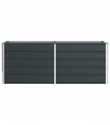 vidaXL Planter Anthracite 195 x 50 x 75 cm Galvanised Steel — Size: 195 x 50 x 77 cm