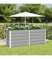 vidaXL Planter Light Grey 195 x 50 x 75 cm Galvanised Steel — Size: 195 x 50 x 77 cm