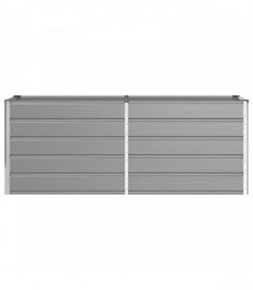 vidaXL Planter Light Grey 195 x 50 x 75 cm Galvanised Steel — Size: 195 x 50 x 77 cm