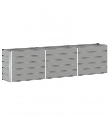 vidaXL Planter Light Grey 290 x 50 x 75 cm Galvanised Steel — Size: 290 x 90 x 77 cm