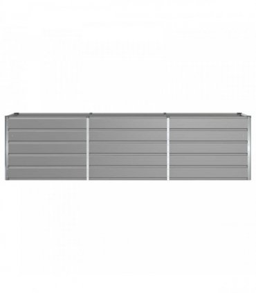 vidaXL Planter Light Grey 290 x 50 x 75 cm Galvanised Steel — Size: 290 x 90 x 77 cm