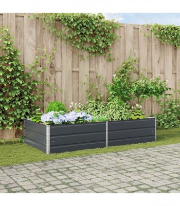 vidaXL Planter Anthracite 195 x 100 x 45 cm Galvanised Steel