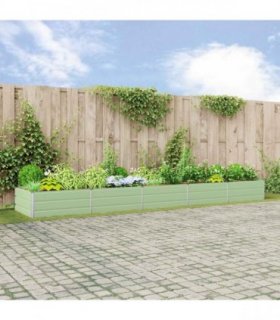 vidaXL Planter Pastel Green 480 x 100 x 45 cm Galvanised Steel — Colour: Light green