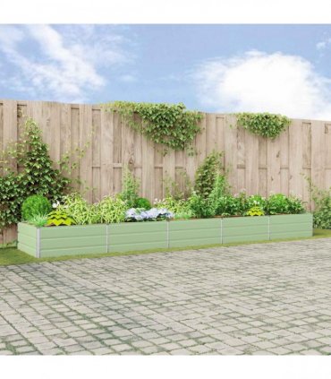 vidaXL Planter Pastel Green 480 x 100 x 45 cm Galvanised Steel — Colour: Light green