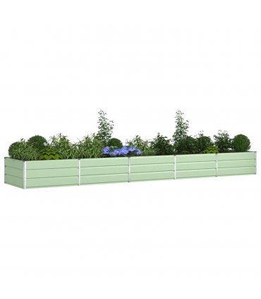 vidaXL Planter Pastel Green 480 x 100 x 45 cm Galvanised Steel — Colour: Light green