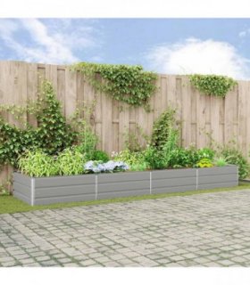 vidaXL Planter Light Grey 385 x 100 x 45 cm Galvanised Steel