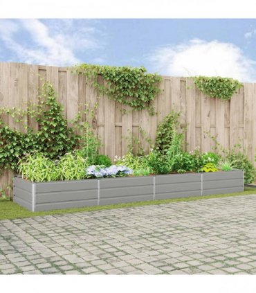 vidaXL Planter Light Grey 385 x 100 x 45 cm Galvanised Steel