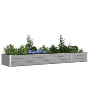 vidaXL Planter Light Grey 385 x 100 x 45 cm Galvanised Steel