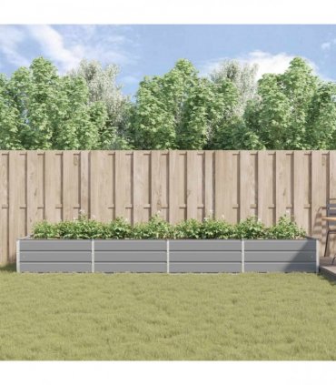 vidaXL Planter Light Grey 385 x 100 x 45 cm Galvanised Steel