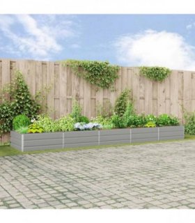 vidaXL Planter Light Grey 480 x 100 x 45 cm Galvanised Steel