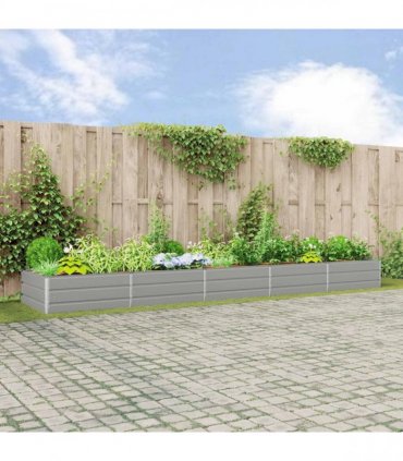 vidaXL Planter Light Grey 480 x 100 x 45 cm Galvanised Steel