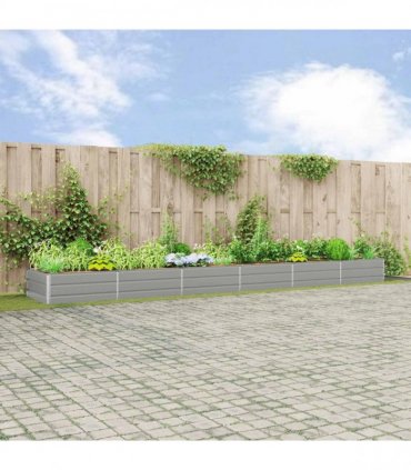vidaXL Planter Light Grey 580 x 100 x 45 cm Galvanised Steel