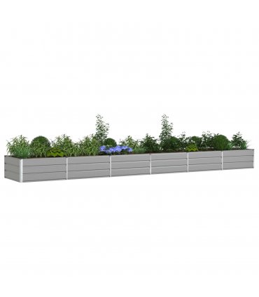 vidaXL Planter Light Grey 580 x 100 x 45 cm Galvanised Steel