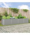 vidaXL Planter Light Grey 385 x 100 x 75 cm Galvanised Steel