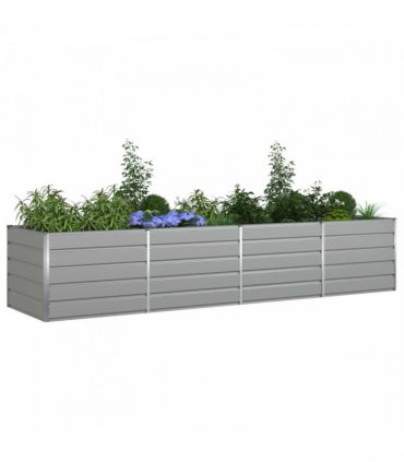 vidaXL Planter Light Grey 385 x 100 x 75 cm Galvanised Steel
