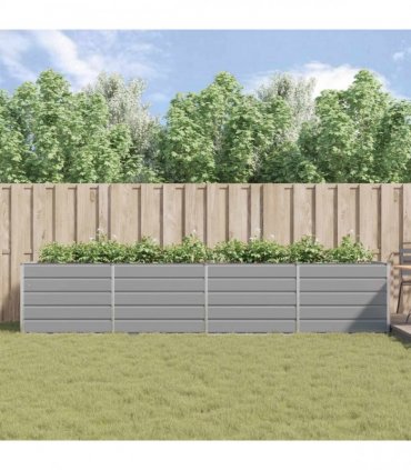 vidaXL Planter Light Grey 385 x 100 x 75 cm Galvanised Steel