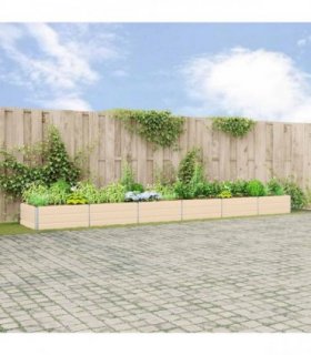 vidaXL Planter Ivory 580 x 100 x 45 cm Galvanised Steel